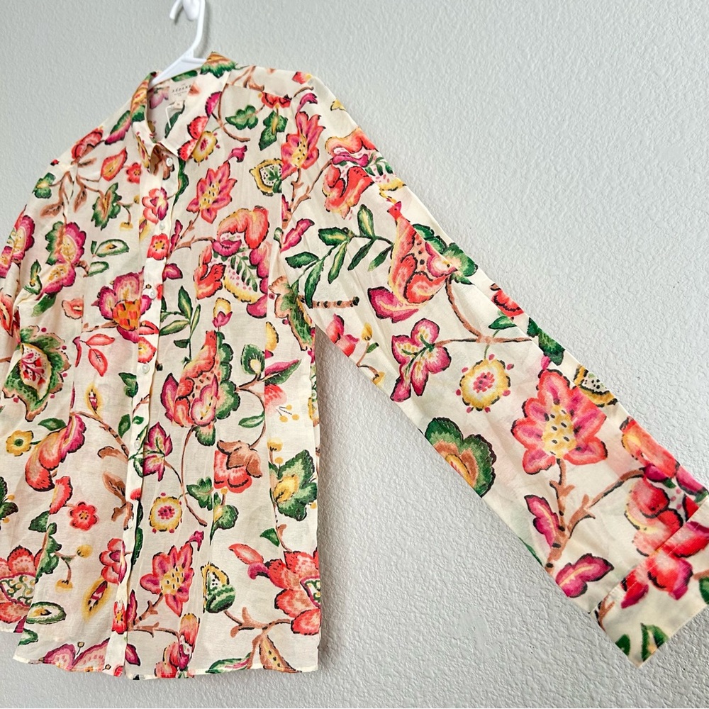 NWT Sezane Chemise Pierre in Aria Floral Print Button Up Blouse - Picture 3 of 10